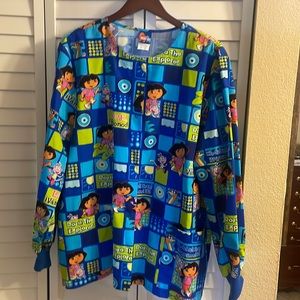 Dora the Explorer (Nick Jr) scrubs uniform top XL